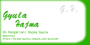 gyula hajma business card